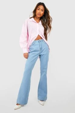 Basics Schlagjeans Mit Hohem Bund Und 5-Taschen 8 Basics Schlagjeans Mit Hohem Bund Und 5-Taschen -Mode für Sie Geschäft gzz11466 light20wash xl 2