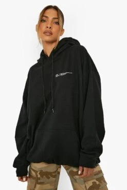 Oversize Hoodie Mit Text-Print