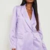 Lockerer Satin-Blazer -Mode für Sie Geschäft gzz12794 lilac xl