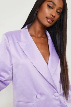 Lockerer Satin-Blazer -Mode für Sie Geschäft gzz12794 lilac xl 3