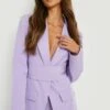 Maßgeschneiderter Blazer Mit Gürtel -Mode für Sie Geschäft gzz13118 lilac xl