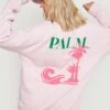 Oversize Sweatshirt Mit Palm Springs Print -Mode für Sie Geschäft gzz14634 light20pink xl
