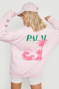Oversize Sweatshirt Mit Palm Springs Print