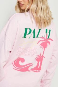 Oversize Sweatshirt Mit Palm Springs Print -Mode für Sie Geschäft gzz14634 light20pink xl 3