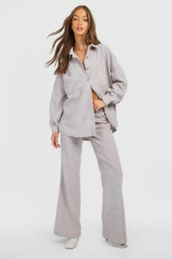 Cord-Schlaghose Mit Hohem Bund -Mode für Sie Geschäft gzz17322 grey xl 2