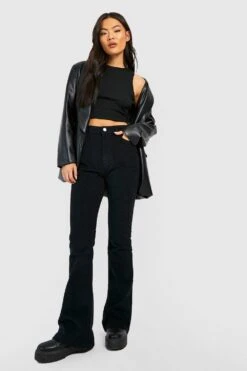 Cord-Schlaghose Mit Hohem Bund -Mode für Sie Geschäft gzz17387 black xl 2