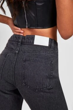 Low-Rise Jeans Mit Weitem Bein Und Geteiltem Saum -Mode für Sie Geschäft gzz17400 mid20grey xl 3