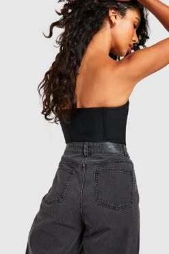 Weite Jeans Mit Hohem Bund -Mode für Sie Geschäft gzz17405 black xl 3