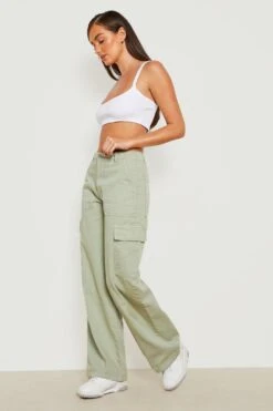 Lockere Cargo-Jeans Mit Mittelhohem Bund -Mode für Sie Geschäft gzz18819 khaki xl 2