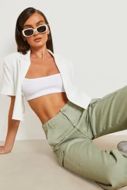 Lockere Cargo-Jeans Mit Mittelhohem Bund -Mode für Sie Geschäft gzz18819 khaki xl 3