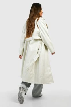 Trenchcoat Aus Lederimitat -Mode für Sie Geschäft gzz20169 bone xl 1