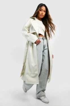 Trenchcoat Aus Lederimitat -Mode für Sie Geschäft gzz20169 bone xl 2