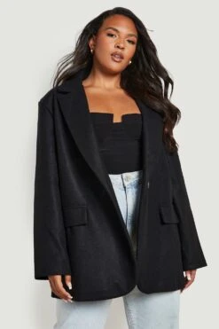 Plus Blazer In Wolloptik