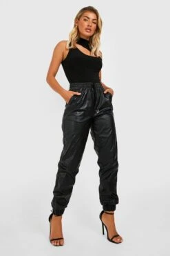 Kroko PU-Jogginghose -Mode für Sie Geschäft gzz21173 black xl 2