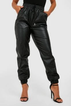 Kroko PU-Jogginghose -Mode für Sie Geschäft gzz21173 black xl 3