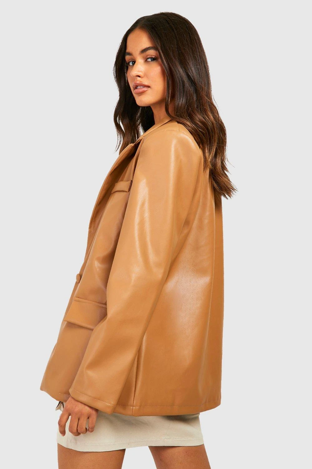 Oversize Blazer In Lederoptik 4 Oversize Blazer In Lederoptik – Bild 2