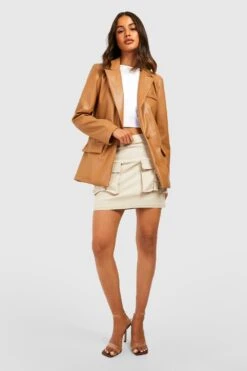 Oversize Blazer In Lederoptik 8 Oversize Blazer In Lederoptik -Mode für Sie Geschäft gzz21661 camel xl 2