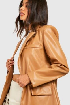 Oversize Blazer In Lederoptik 9 Oversize Blazer In Lederoptik -Mode für Sie Geschäft gzz21661 camel xl 3
