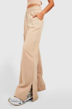 Dsgn Studio Jogginghose Mit Geradem Bein Und Geteiltem Saum -Mode für Sie Geschäft gzz23720 taupe xl 3