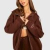Premium Oversize Hoodie Mit Reißverschluss -Mode für Sie Geschäft gzz24661 chocolate xl