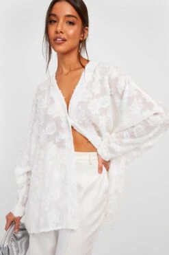 Strukturiertes Lockeres Hemd 9 Strukturiertes Lockeres Hemd -Mode für Sie Geschäft gzz24798 cream xl 3