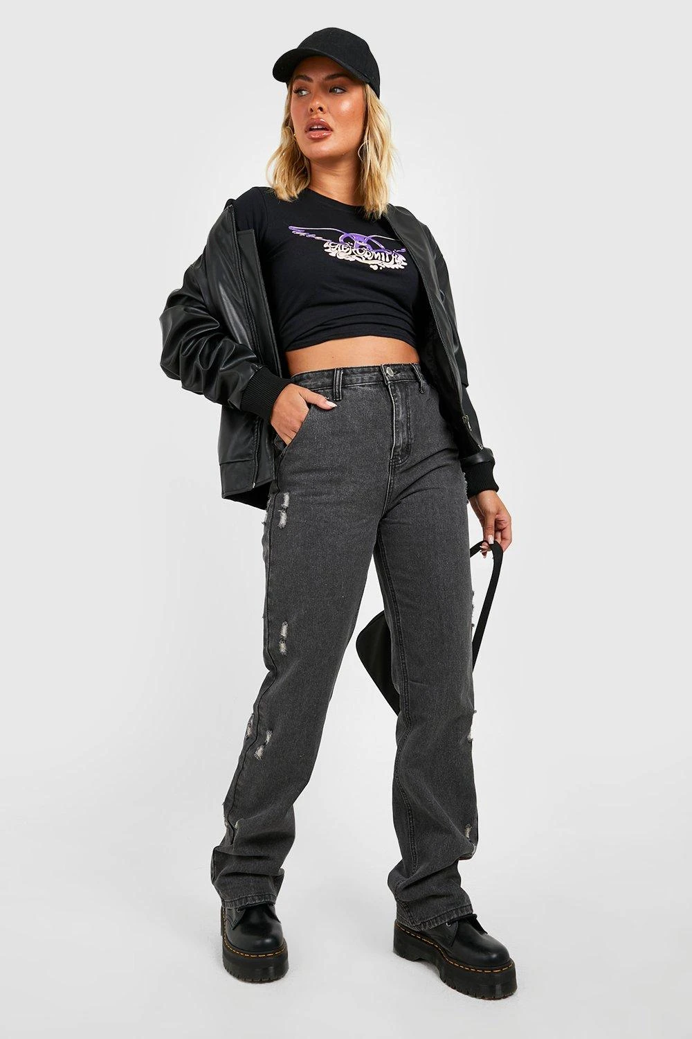 Zerrissene Jeans Mit Weitem Bein 3 Zerrissene Jeans Mit Weitem Bein