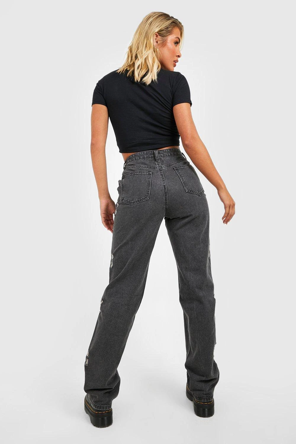 Zerrissene Jeans Mit Weitem Bein 4 Zerrissene Jeans Mit Weitem Bein – Bild 2