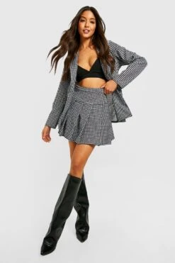 Hahnentritt Jersey-Blazer & Minirock -Mode für Sie Geschäft gzz25798 black xl 2