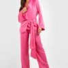 Drapierter Satin- Blazer -Mode für Sie Geschäft gzz25816 hot20pink xl