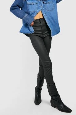 Skinny Jeans Mit 5-Taschen Und Hohem Bund -Mode für Sie Geschäft gzz26795 black xl 3