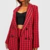 Zweireihiger Bouclee-Blazer -Mode für Sie Geschäft gzz27621 red xl