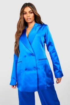 Zweireihiger Premium Satin-Blazer