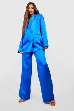 Zweireihiger Premium Satin-Blazer -Mode für Sie Geschäft gzz27648 cobalt xl 2