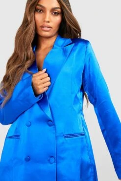 Zweireihiger Premium Satin-Blazer -Mode für Sie Geschäft gzz27648 cobalt xl 3