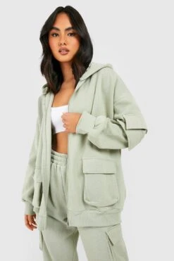 Hoodie Mit Cargo-Tasche Und Reißverschluss