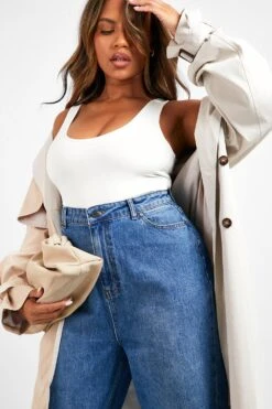 Plus Bum-Shaper Jeans Mit Weitem Bein -Mode für Sie Geschäft gzz29301 indigo xl 3