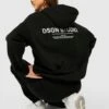 Oversize Hoodie Mit Text Back Print -Mode für Sie Geschäft gzz29843 black xl