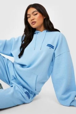Oversize Hoodie Mit Wardrobe Essentials Slogan -Mode für Sie Geschäft gzz32023 light20blue xl 3