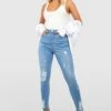 Gerippte Butt-Shaper Super Skinny Jeans Mit Hohem Bund -Mode für Sie Geschäft gzz33080 mid20wash xl