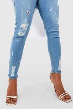 Gerippte Butt-Shaper Super Skinny Jeans Mit Hohem Bund -Mode für Sie Geschäft gzz33080 mid20wash xl 3
