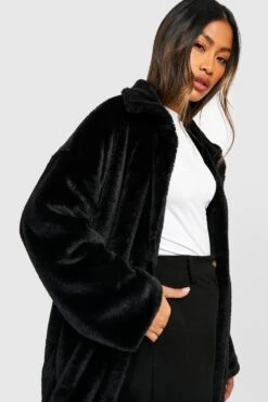 Kunstfell Maxi-Mantel -Mode für Sie Geschäft gzz33818 black xl 2