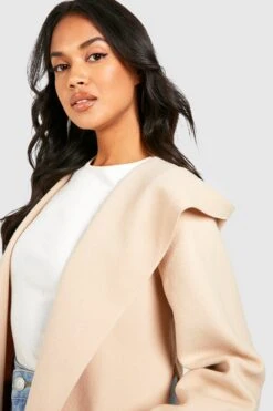 Mantel In Wolloptik Mit Kapuze -Mode für Sie Geschäft gzz35600 stone xl 2