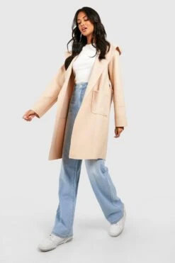 Mantel In Wolloptik Mit Kapuze -Mode für Sie Geschäft gzz35600 stone xl 3