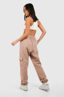 Cargo-Jogginghose Mit Druckknopf-Detail -Mode für Sie Geschäft gzz36267 taupe xl 1