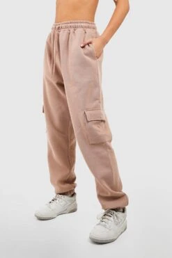 Cargo-Jogginghose Mit Druckknopf-Detail -Mode für Sie Geschäft gzz36267 taupe xl 3