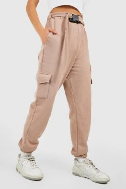Cargo-Jogginghose Mit Gürtel -Mode für Sie Geschäft gzz36268 taupe xl 2
