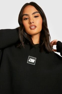 Super Oversize Hoodie Mit Ds Slogan -Mode für Sie Geschäft gzz36676 black xl 3