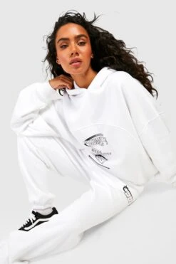 Boyfriend-Jogginghose Mit Motorcross-Print -Mode für Sie Geschäft gzz36965 white xl 3