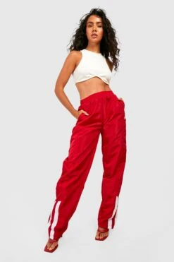 Nylon Jogginghose Mit Weitem Bein -Mode für Sie Geschäft gzz37292 red xl 2