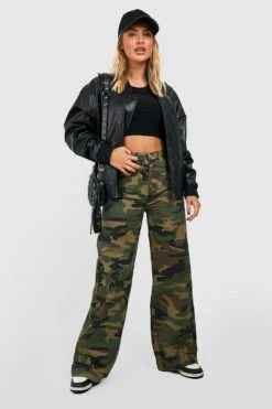 Camouflage Twill-Hose Mit Geradem Bein